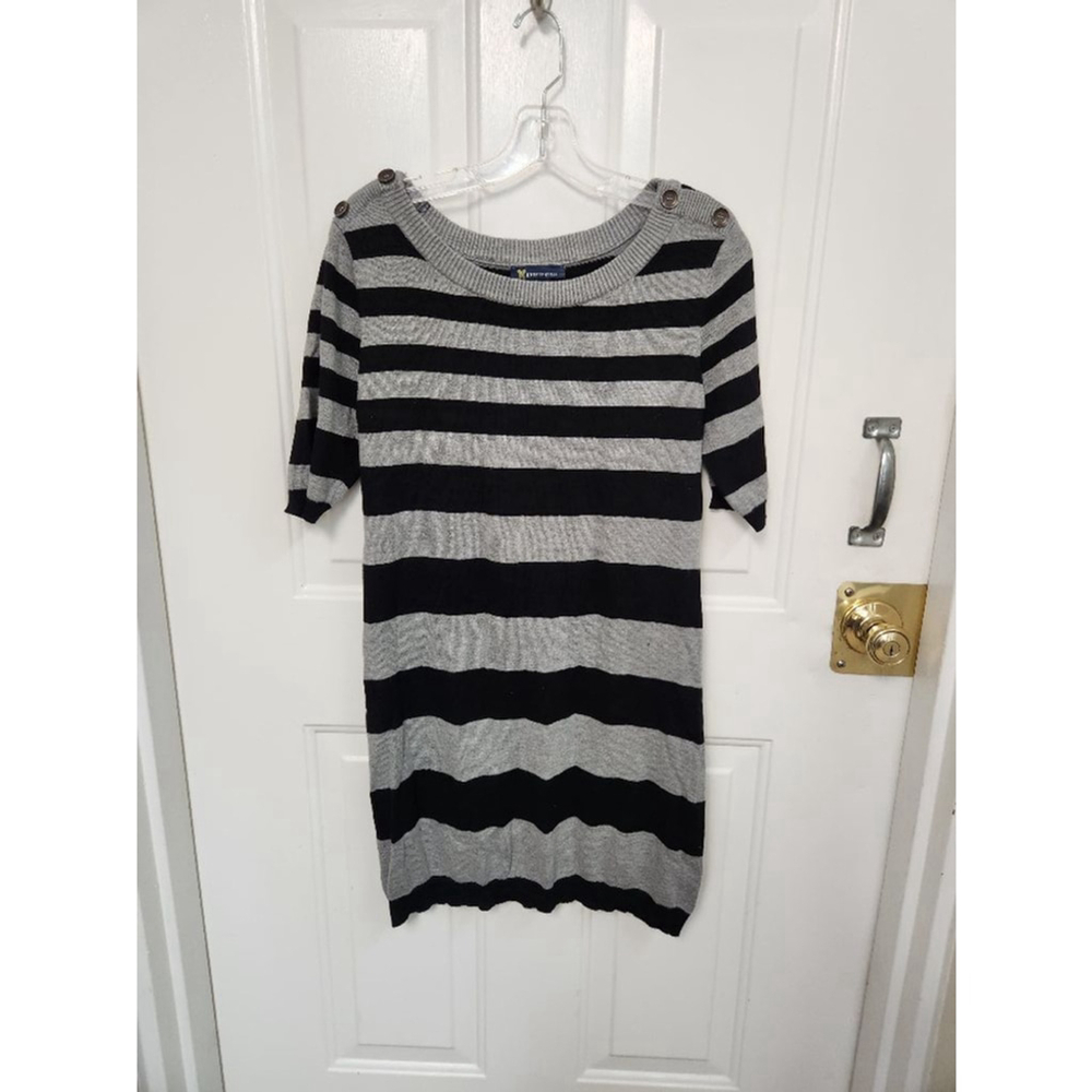 Body Central Striped Dress Gray and Black Size Large
